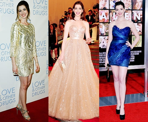 Anne Hathaway có phong cách công chúa tương tự Taylor Swift nhưng chững chạc và cổ điển hơn, trong khi Taylor mang đậm chất teen. Anne Hathaway có phong cách công chúa tương tự Taylor Swift nhưng chững chạc và cổ điển hơn, trong khi Taylor mang đậm chất teen.