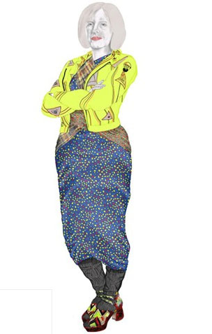 THERESA MAY - Home Secretary of the United Kingdom styled by Susie Lau, fashion blogger aka Susie Bubble, wearing dress by Versus, jacket, shoes and socks by Meadham Kirchhoff. THERESA MAY - Home Secretary of the United Kingdom styled by Susie Lau, fashion blogger aka Susie Bubble, wearing dress by Versus, jacket, shoes and socks by Meadham Kirchhoff.